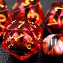 Dungeons and Dragons Dice Set,Liquid Core Dragon Eye Dice Set,Polyhedral Dice Set for TTRPG (Big Red)