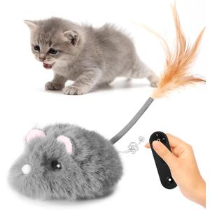 Remote Control Cat Toy Rechargeable Cat Mouse Toy Automatic Interactive Cat Toys for Indoor Cats Toy with 3-Speed Adjustment and 4 Directions