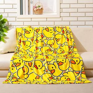 SmoothNovelty Cute Rubber Duck Throw Blanket All Season Cartoon Decorative Fleece Blankets Ducky Soft Cozy Flannel Carpet for Bed Chair Car Sofa Couch Bedroom(Yellow,50 X 60)
