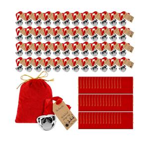 Duraaamo 60 Sets Christmas Polar Themed Party Gifts Bulk Believe Bell Ornaments Santa Sleigh Bells Christmas Train Party Gifts Stocking Stuffers Holiday Decoration for Xmas Tree Home (Silver)