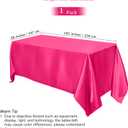 TURSTIN 1 Pack Hot Pink Satin Tablecloth 102 x 58 Inch Overlay Satin Table Cover Rectangle Bright Silk Tablecloth Smooth Fabric Table Decoration for Wedding Banquet Party Events