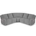 VANSOFY Extra Large Reclining Sectional Couch Covers, Washable 5-Piece Sofa Covers for L Shape Sectional Sofa Corner Seater, Thick, Soft Sofa Slipcovers (5 Seat Recliner Cover, Light Gray)