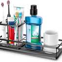 Toothbrush Holders with Water Absorbing Diatomite for Bathrooms, Electric Tooth Brush Toothpaste Holder, Kitchen Countertop Sink Caddy Sponge Organizers and Storage, Stone Drying