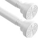 Tension Curtain Rod 30 To 63 Inch White Tension Rods Adjustable Spring Loaded Curtain Rods 7/8" Curtains Rods No Drilling Tension Rods For Windows Bedroom Closet Doorway Door, 2 Pcs