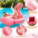 TURNMEON 102" Giant Flamingo Pool Float Inflatable Summer Beach Float Swimming Pool Party Toys Ride-on Lounge Raft Water Pool Floatie for 2-4 Multi Players Adults Lake Floats, Flamingo