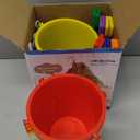 Holady 12 Pack 5'' Inch Sand Beach Buckets Pail with Beach Shovels,Sand Bucket Water Bucket for Beach Fun Great Summer Party Accessory