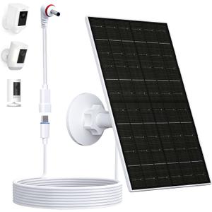 Solar Panel for Ring Camera, Compatible with Ring Stick Up Cam (2nd/3rd Gen) & Pro, Spotlight Cam Plus/Pro (Battery), 7W Solar Charger with USB-C to 3.5mm Adapter, 8.8ft Cable & 360 Mount