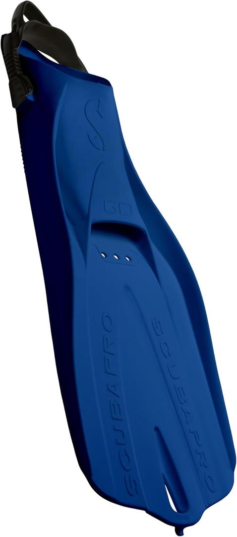 SCUBAPRO GO Travel Scuba Diving Fin for Snorkeling and Swimming, Open Heel Strap (Medium-Large, Blue)