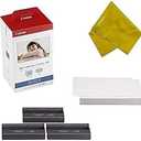 Canon KP-108IN 3 Color Ink Cassette and 108 Sheets 4 x 6 Paper Glossy for SELPHY CP1300, CP1200, CP910, CP900, CP760, CP770, CP780 CP800. Bonus: Quality Photo Microfiber Cloth