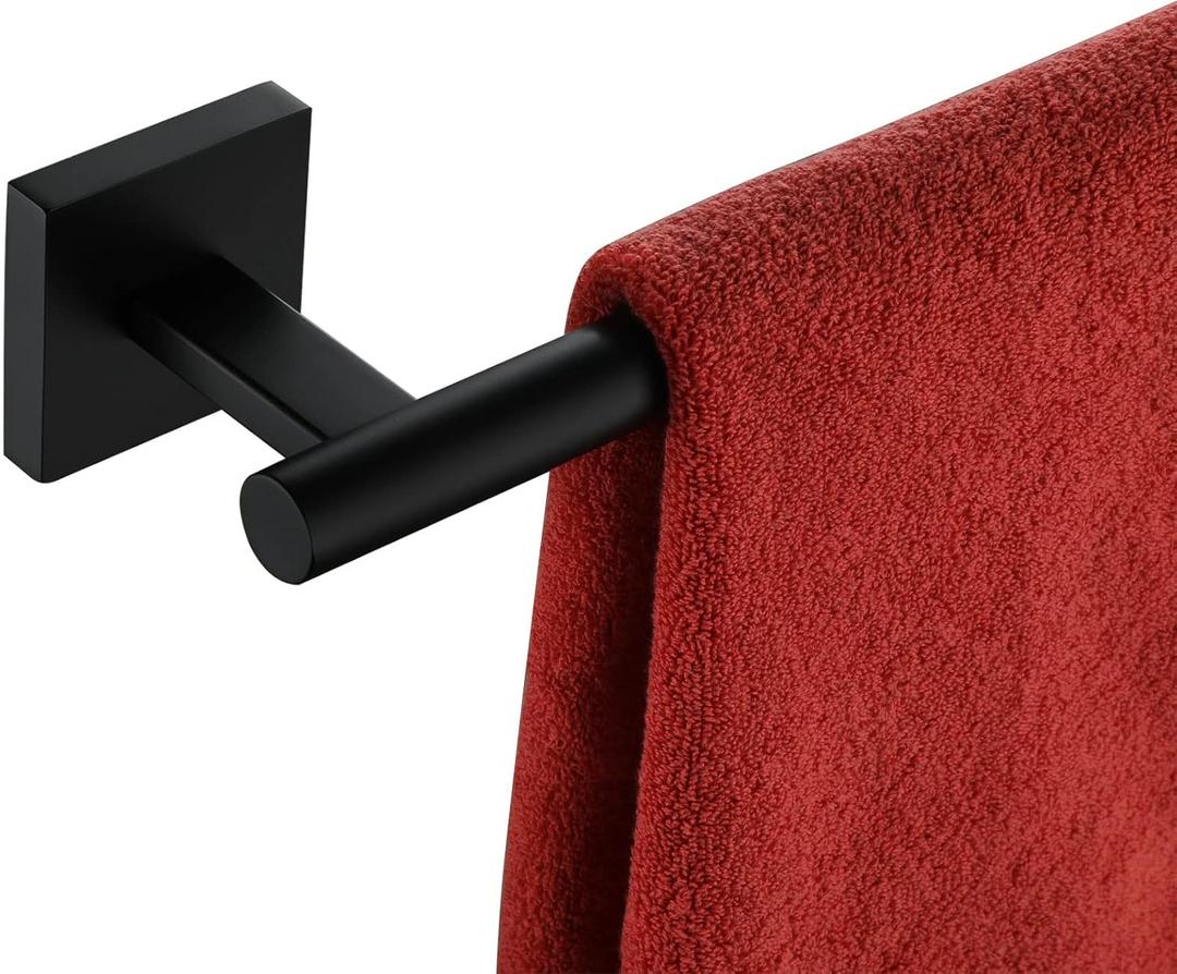 KOKOSIRI Towel Rails Bathroom Towel Bars Matte Black 24 Inch Bath Towel Holder for Cabinet Kitchen Wall Stainless Steel B4005BK-L24
