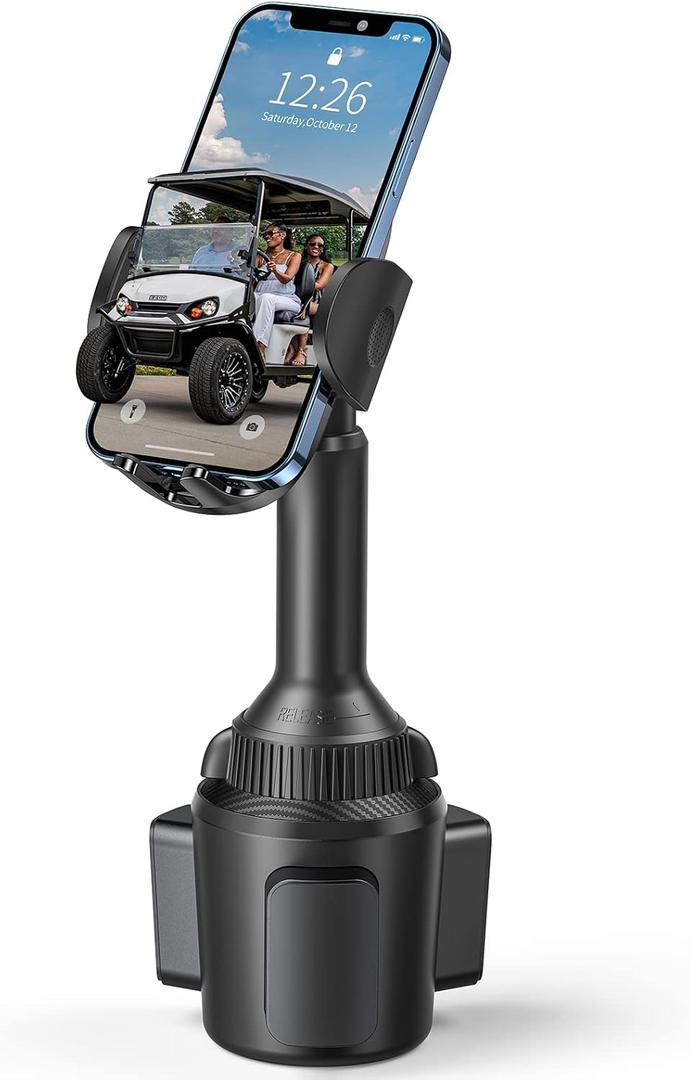 Golf Cart Phone Holder Mount, Golf Cart Accessories Universal Cup Phone Holder Mount for All 4.7-6.8" Cell Phones, Fit EZGO Club Car Yamaha, Car, Truck, Golf Gifts for Men, Women