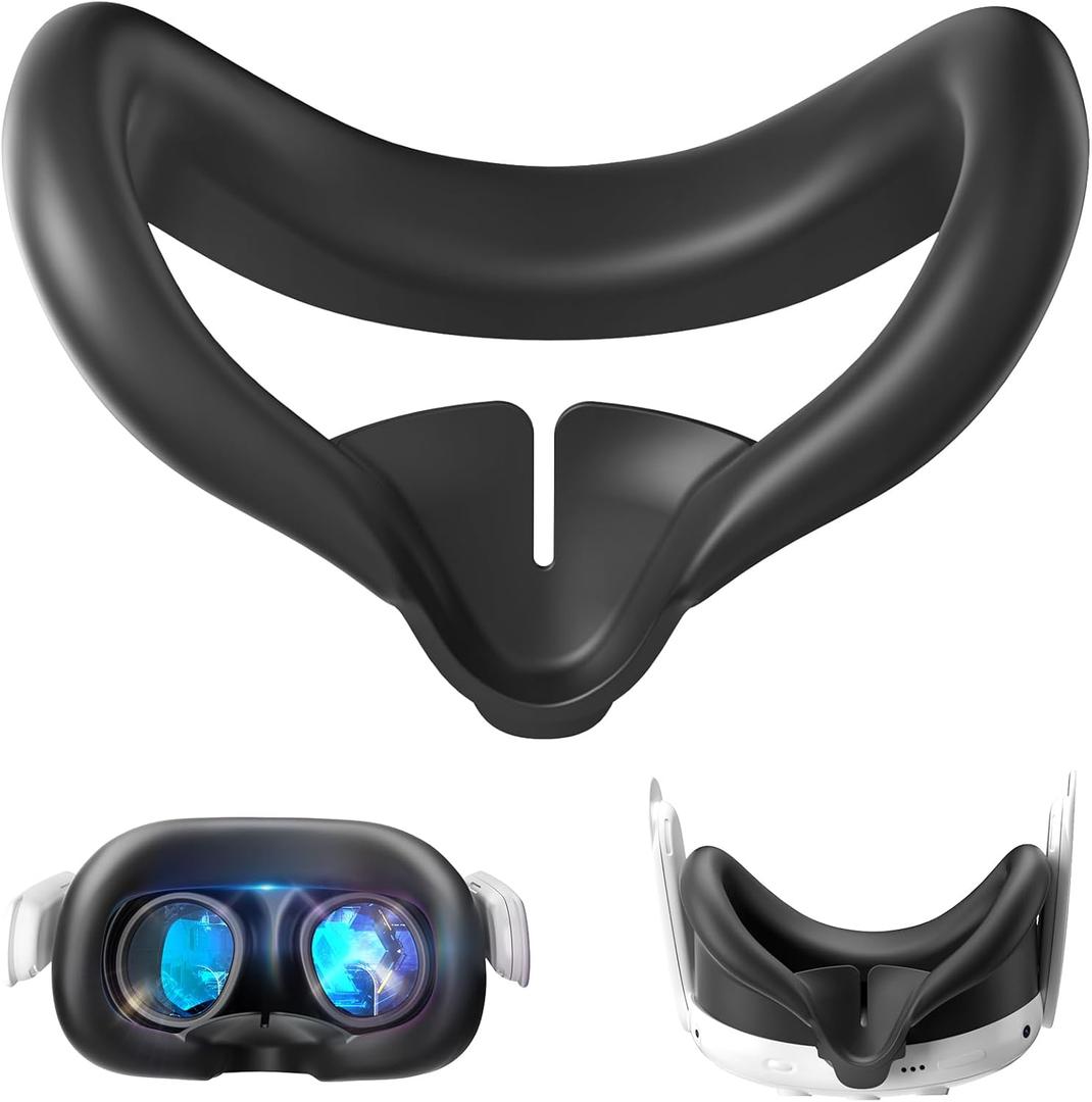 Silicone Face Pad Cover for Meta Quest 3, Soft, Durable, Washable, Lightproof Anti-Leakage Face Pad for Oculus/Meta Quest 3 Accessories