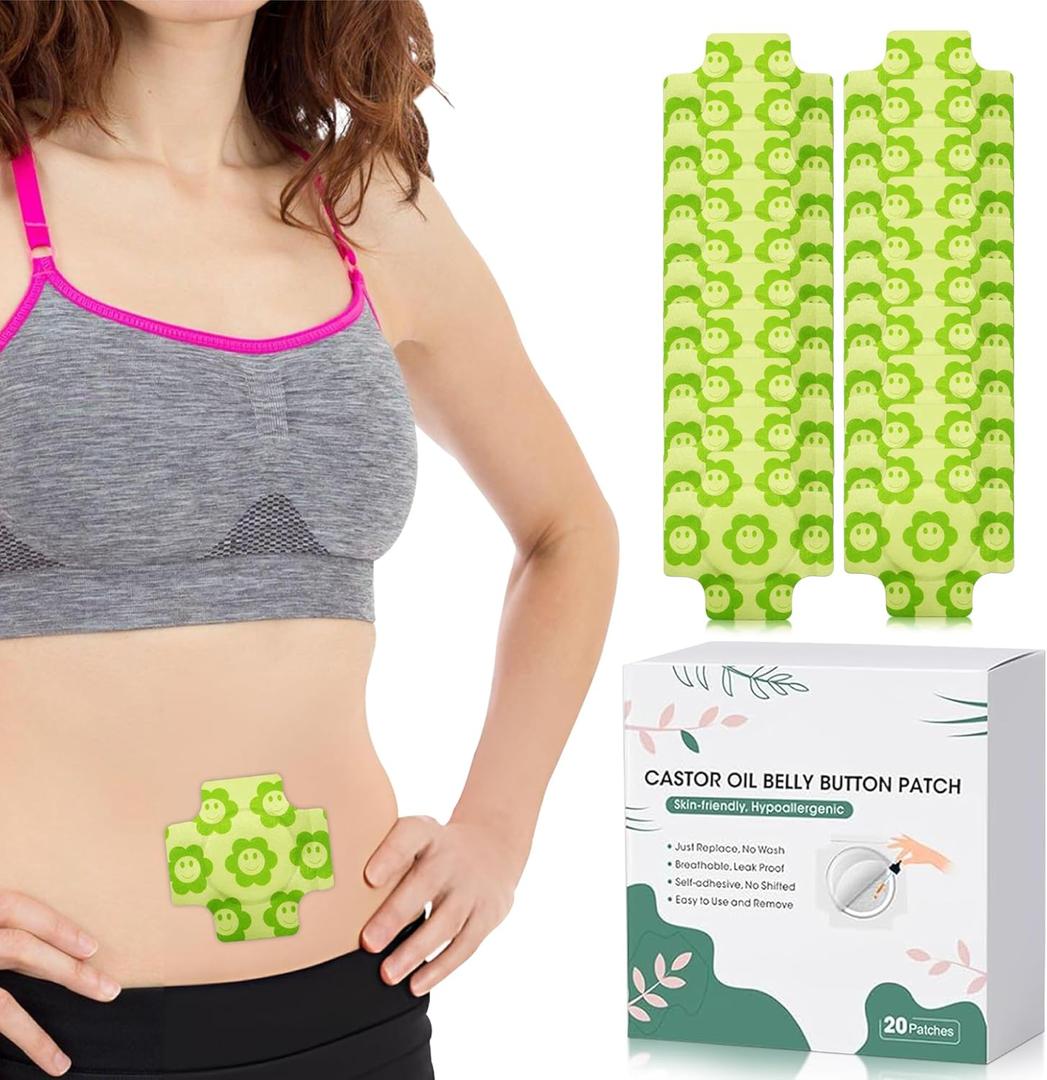 Organic Castor Oil Pack Wrap,Self-Adhesive, Flexible Highly Absorbent Wrap Packs for Better Absorb Castor Oil Belly Button, Organic Cotton, No Wash, Easy to Use