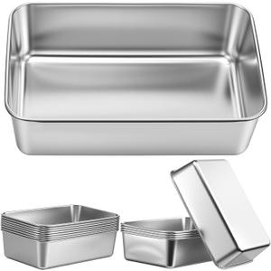 10 Pack Stainless Steel Loaf Pan Set 9 x 5 Inch Bread Baking Pans Banana Loaf Tins For Baking Cake Meatloaf Brownies Sourdough Lasagnas Dishwasher Safe