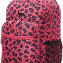 Rockland Double Handle 17" Rolling Backpack, Magenta Leopard (One Size)