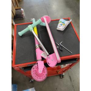 BELEEV V2 Scooters for Kids with Light-Up Wheels & Stem & Deck, 2 Wheel Folding Scooter for Girls Boys, 3 Adjustable Height, Non-Slip Pattern Deck, Lightweight Kick Scooter for Children Ages 3-12 (Pink)