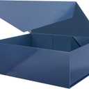 ROSEGLD Extra Large Gift Box 20x16x7.2 Inches, Giant Navy Blue Magnetic Gift Box with lids for Presents, Groomsman Proposal Box (Glossy Navy Blue)