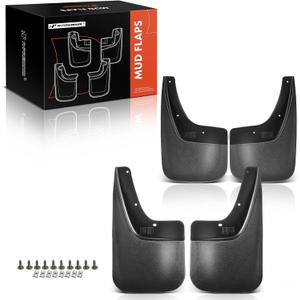 A-Premium Mud Flaps Compatible with GMC Sierra 1500 2014-2019, Sierra 2500 HD 3500 HD 2015-2019, Pickup, No Drilling Required Mud Guards with Hardware Accessories, Set of 4 Front and Rear