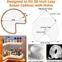 2 Pack 26In Lazy Susan Shelf Liner, Upgraded Composite Materials Circle Lazy Susan Liner for Kitchen Cabinets, Non Adhesive Liners Mats for Shelf Drawer Refrigerator Cupboard (2 Pack-White)