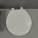 Round Toilet Seat, Standard 16.5 Slow/Soft Close Round Toilet Seat for Round Toilets, No-Slam Quiet-Close Lid, Easy-to-Install, White, Durable Never-Loosen Design