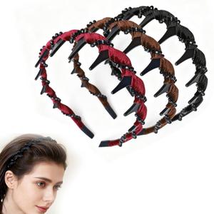 3 Pack Vintage High Cranium Artificial Pearl Hairbands for Women Girls, Elegant Beaded Non-Slip Headbands with Teeth, Hair Accessories for Wedding, Party, Daily Wear