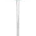 iDesign Round Drink Table - Pedestal Drink Table for Small Spaces - Clear/Chrome (16 inch)