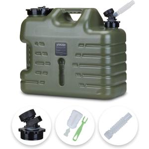 5 Gallon Water Jug, Camping Water Container, Truly No Leakage Water Storage with Spigot, Large Military Green Water Tank,BPA Free Portable Overlanding Gear for Outdoors,Hiking