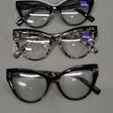 DXYXYO Oversized Cat Eye Reading Glasses Women Blue Light Blocking with Magnification 1.75 Computer Readers Vintage Fashion Cute Eyeglasses 3 Pack (Black+tortoise+pattern)