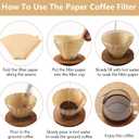 Mongdio #4 Cone Coffee Filters 8-12 Cups, Disposable Coffee Filters, Natural Unbleached Coffee Filters for Drip and Pour Over Coffee Maker - 200 Count