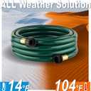 15FT Lightweight PVC Garden Hose: 1/2 Inch Flexible Hose with 3/4 Inch GHT and Shut Off Valve - Leak-Proof Design with Washers and Repair Connector for Small Yard Car Washing