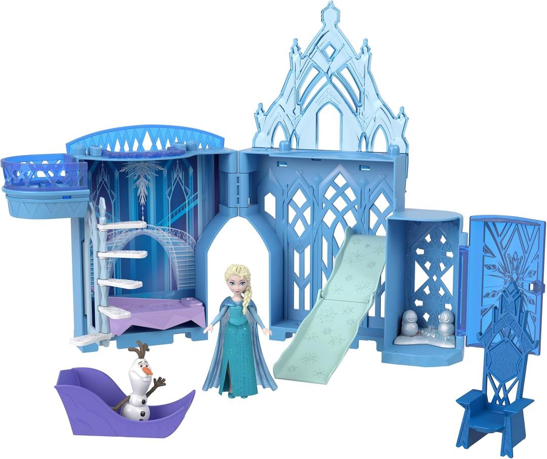 Mattel Disney Princess Toys, Storytime Stackers Elsa Ice Palace, Stackable Castle Doll House with Small Doll & 8 Pieces, Inspired by The Disney Frozen Movies (Piccolo)