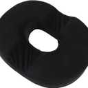 Donut Pillow for Sitting Memory Foam Ergonomic Breathable Hollow Office Chair Cushion Pad, Comfortable Support for Long Hours at Desk or Car, Great for Home and Office Use, Black