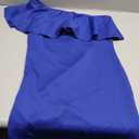 WDIRARA Girl's One Shoulder Ruffle Trim Flounce Sleeve Pencil Party Birthday Dress