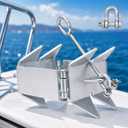 Box Boat Anchor, Galvanized Folding Boat Anchor, Double Sided Slide Anchor for Pontoon Fishing and Cabin Cruiser