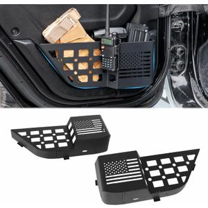 Z8 Metal Rear Door Storage Pockets Compatible with 2018-2025 Jeep Wrangler JL JLU JT Side Organizer Storage Box Replace Sagging Nets