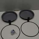 2 Pack Fence Bird Feeder Bath Tray for Outside, 8.4'' Plastic Wild Bird Bath Bowl with Metal Holder for Wood Post, Heavy Duty Wall Tree mounted Pet Squirrel Water Feeder Station Outdoor Garden 