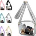 6 x VOROLO Stadium Approved Clear Crossbody Bag,Small See Through Purse Handbag with Adjustable Shoulder Strap for Sports Gray (20cm*14cm*7.5cm, Grey)