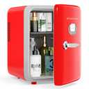 CUTIEWORLD Skincare Fridge - 4L Mini Fridge for Bedroom, Office and Car, for Refrigerating Makeup, Skincare and Food, Cooler and Warmer, Beverage Cooler, Red