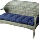 Indoor/Outdoor Bench Cushion, Cotton, for Garden Furniture, Loveseat Cushion, 51.2"x19.7" Patio Wicker Seat Cushions for Lounger Bench (Navy Blue),