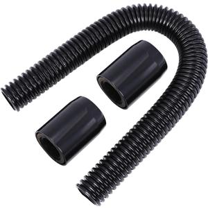 BLACKHORSE-RACING 24" Flexible Stainless Steel Upper or Lower Radiator Hose Kit & Black Caps V8 Universal