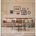 Baby Gate Extra Wide Fits 62.2"-71.65" Inch Opening - Dog Pet Gate for Doorways Stairs No Drilling Pressure Mounted - Large Child Safety Indoor Outdoor White