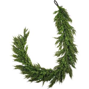 HomeKaren Norfolk Pine Garland 6ft Real Touch Realistic Christmas Pine Garland, Greenery Artificial Christmas Decorations for Table, Mantle, Wall