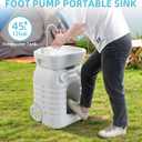 YITAMOTOR Rolling Portable Camping Sink, 45L Handwashing Station with Adjustable Basin, Soap Dispenser, Metal Handle & Large Wheels, Outdoor Washing Stand for Camping, Garden, Worksite, Travel, 11.9Gal