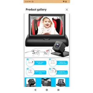 Baby Car Mirror with 4.3'' HD Night Vision Function Display, Safety Car Seat Camera with Wide Crystal Clear View, Easily Observe The Baby’s Move(Not USB)