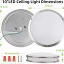 hykolity 10 inch Flush Mount LED Ceiling Light Fixture, 17W 1100lm, 2700K/3000K/3500K/4000K/5000K Adjustable Ceiling Lights, Brushed Nickel Saturn Dimmable Lighting for Hallway Bathroom - 2 Pack