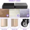 Furniture Coasters, Furniture Caster Cups - Non Slip Furniture Pads Hardwoods Floors - Non Skid Furniture Grippers,Square Silicone Furniture Feet Caps, (Black, 8Pcs 3")