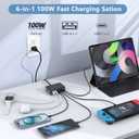 USB C Charger Block Charging Station, 100W 6Port GaN Fast Charging Brick Hub PD 3.0 USB C QC USB A Charger Cube Box Wall Charger Power Adapter for iPhone 16 15 14 13 Pro Max iPad Samsung Android Pixel