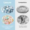 Lesure Shown on TV Donut Dog Beds Large Sized Dog - Round Pet Beds for Calming Puppy with Washable Cover, Orthopedic Modern Home Decor Beds with Jacquard Shaggy Plush & Anti Slip Bottom, 33 InchBlue