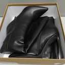 Elisabet Tang 4 inch Women's Knee High Long Boots, Stiletto Tall Pointed Toe Heeled Boot Leather Suede Comfortable Sexy (8, Brave Black)