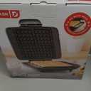 Dash No-Drip Waffle Maker - Makes Four Waffles at Once for Hassle-Free Breakfasts - Dual Nonstick Heating Plates & Quick Heat-Up System - Easy-Release Surface - Silver